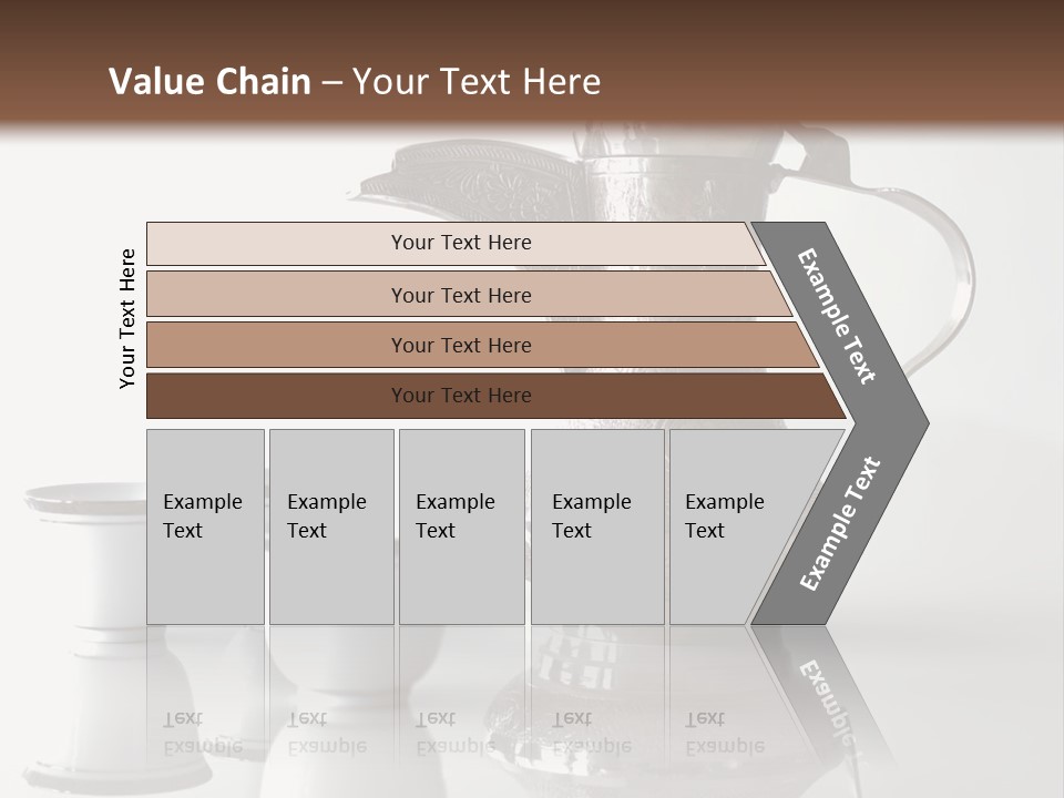 A Tea Pot And Three Cups On A Table PowerPoint Template