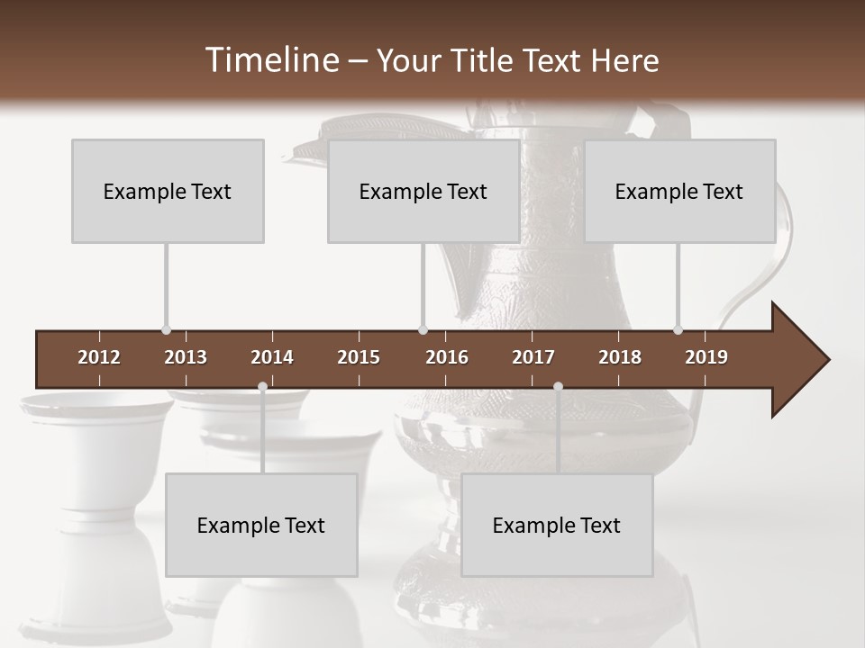 A Tea Pot And Three Cups On A Table PowerPoint Template