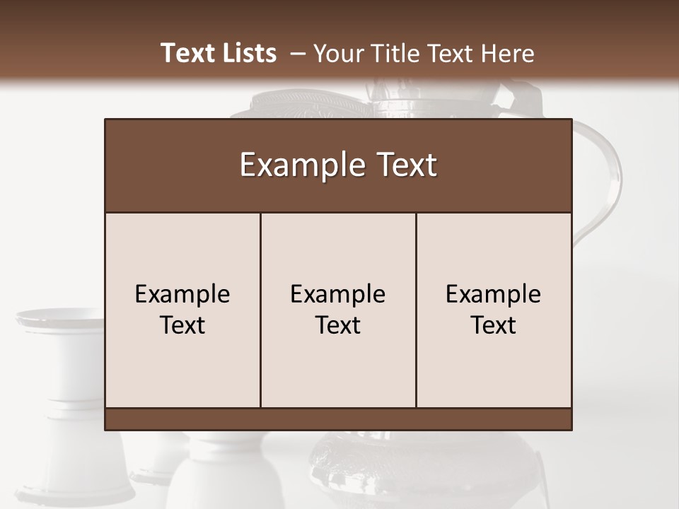 A Tea Pot And Three Cups On A Table PowerPoint Template