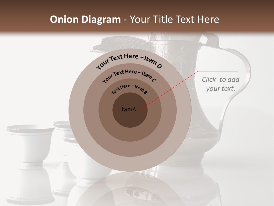 A Tea Pot And Three Cups On A Table PowerPoint Template