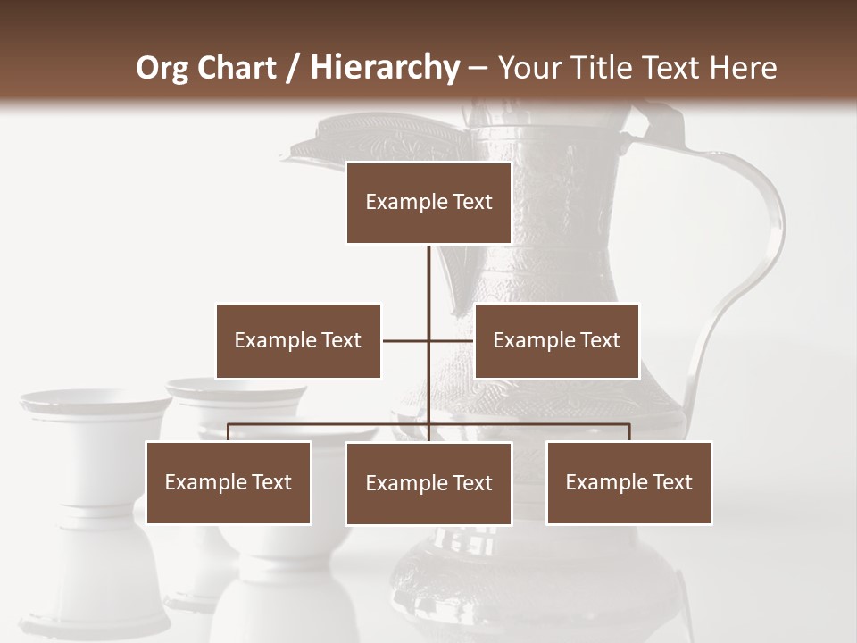 A Tea Pot And Three Cups On A Table PowerPoint Template