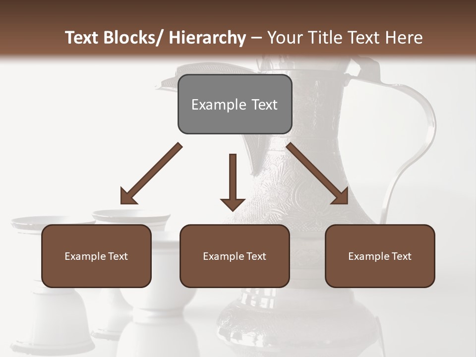 A Tea Pot And Three Cups On A Table PowerPoint Template