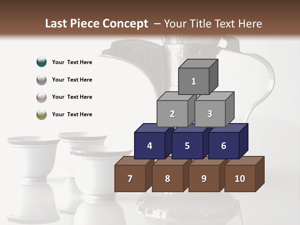 A Tea Pot And Three Cups On A Table PowerPoint Template