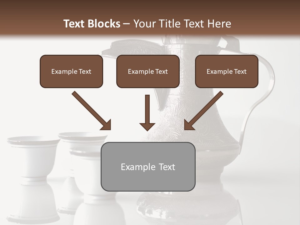 A Tea Pot And Three Cups On A Table PowerPoint Template