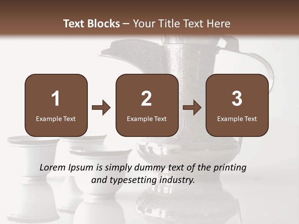 A Tea Pot And Three Cups On A Table PowerPoint Template