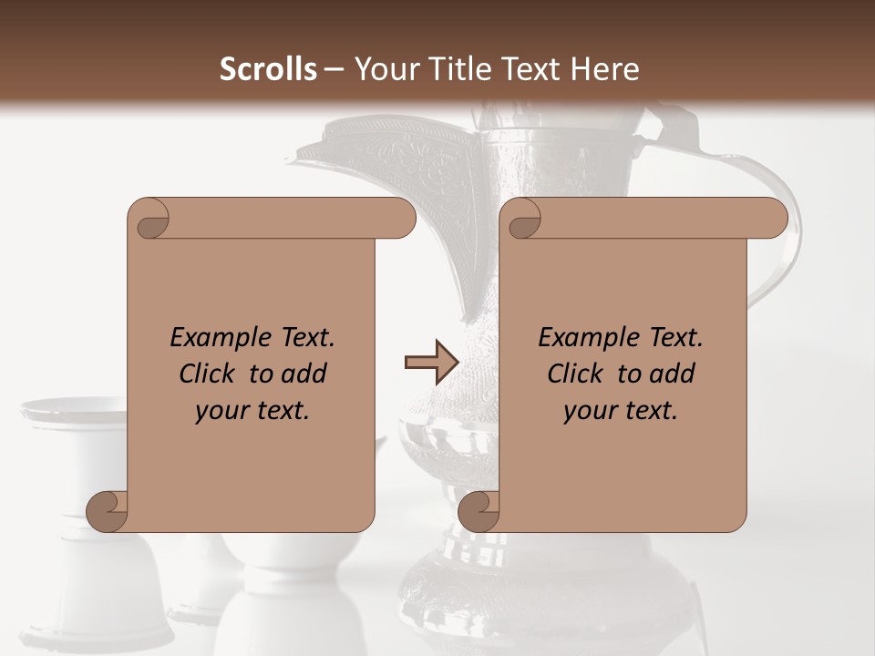 A Tea Pot And Three Cups On A Table PowerPoint Template