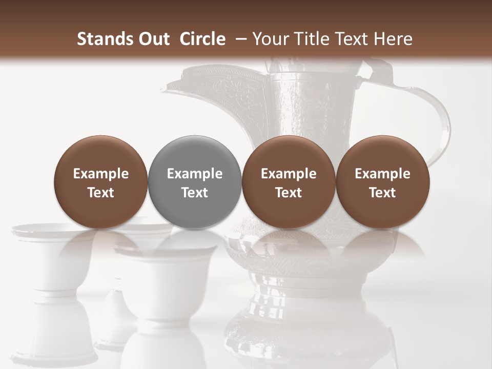 A Tea Pot And Three Cups On A Table PowerPoint Template