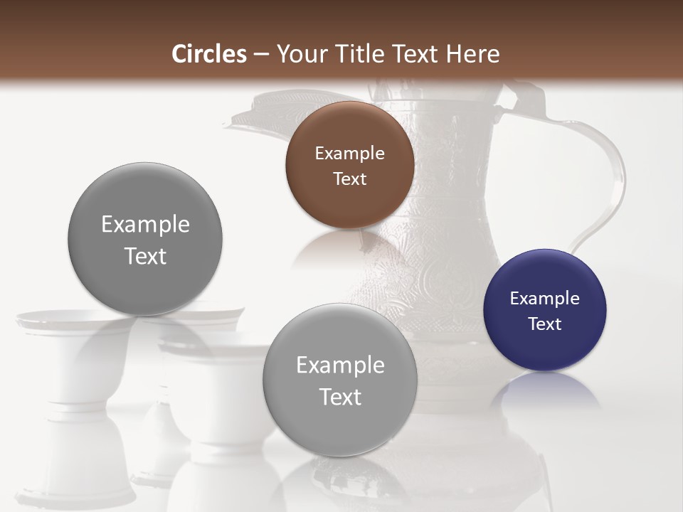 A Tea Pot And Three Cups On A Table PowerPoint Template