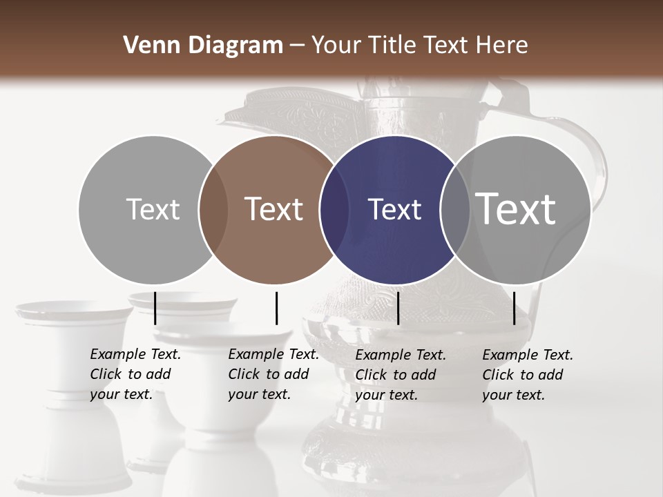 A Tea Pot And Three Cups On A Table PowerPoint Template