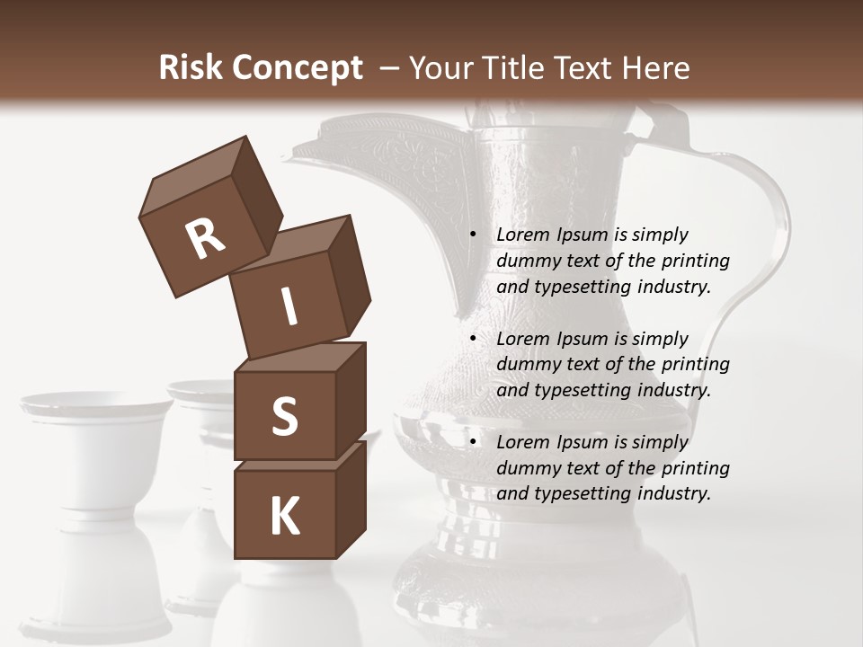 A Tea Pot And Three Cups On A Table PowerPoint Template