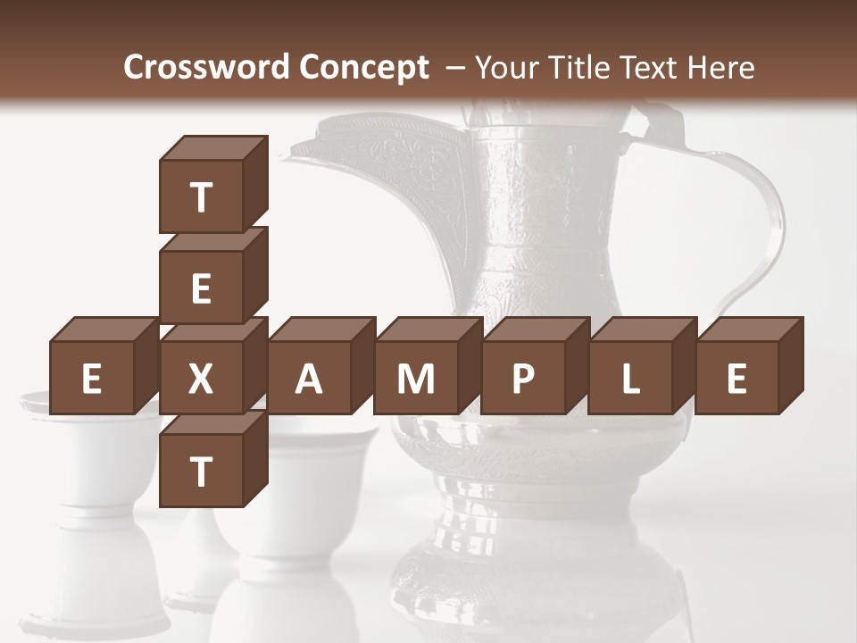 A Tea Pot And Three Cups On A Table PowerPoint Template