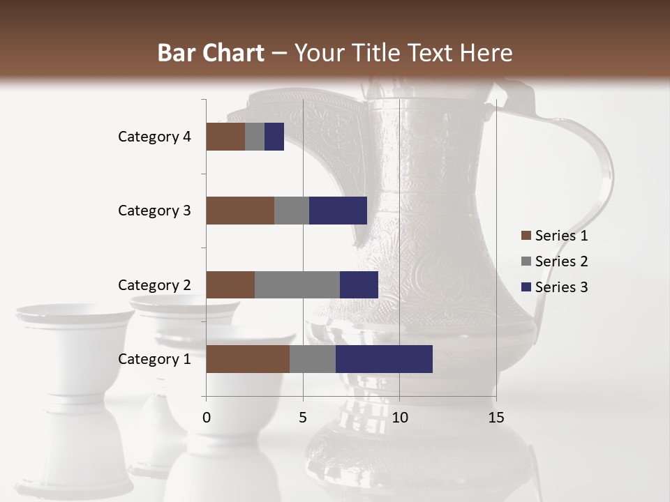 A Tea Pot And Three Cups On A Table PowerPoint Template