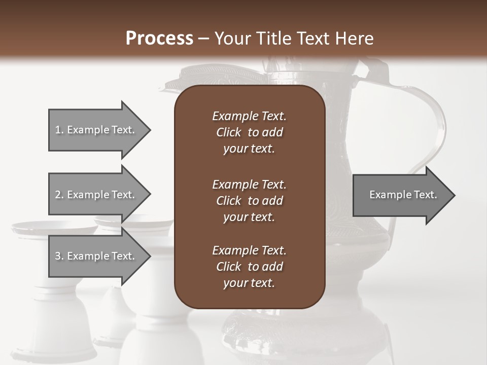 A Tea Pot And Three Cups On A Table PowerPoint Template