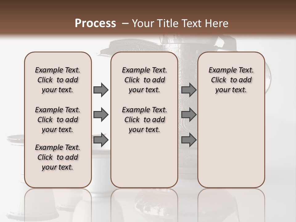 A Tea Pot And Three Cups On A Table PowerPoint Template