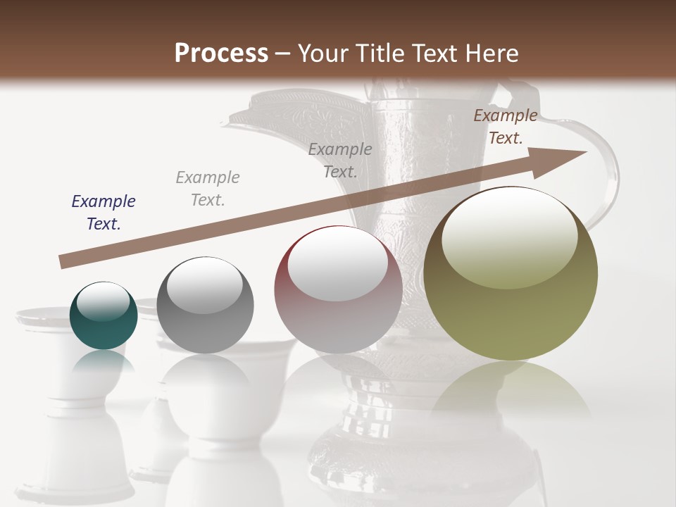 A Tea Pot And Three Cups On A Table PowerPoint Template