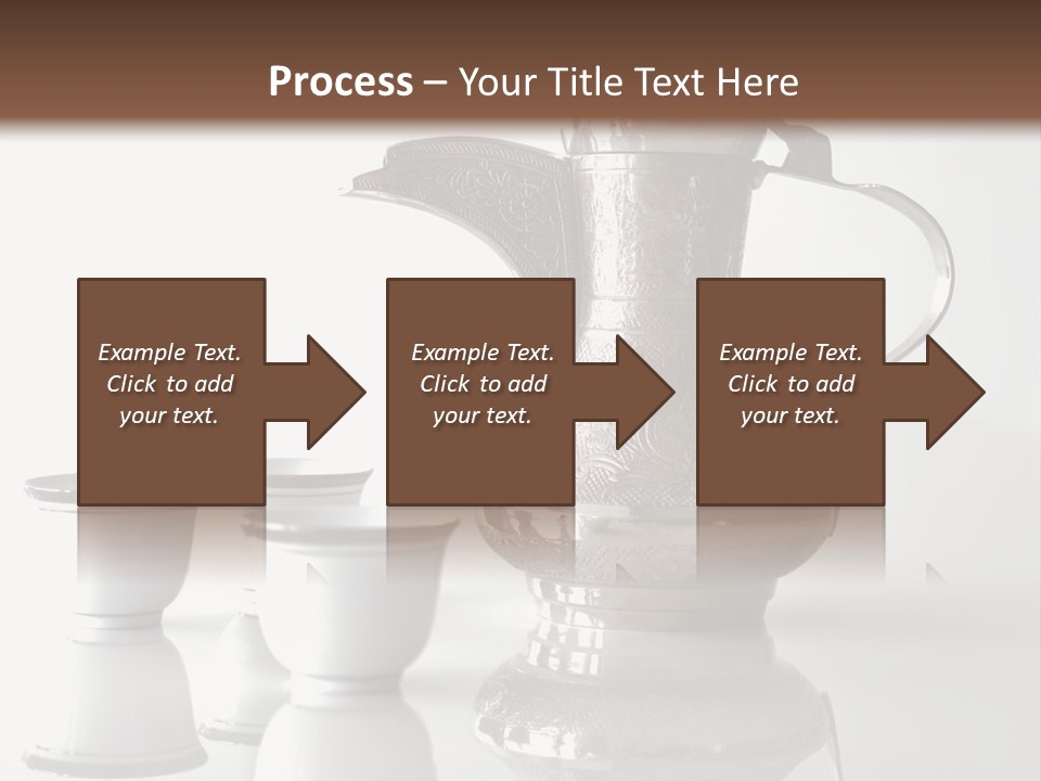 A Tea Pot And Three Cups On A Table PowerPoint Template