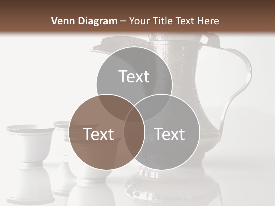 A Tea Pot And Three Cups On A Table PowerPoint Template
