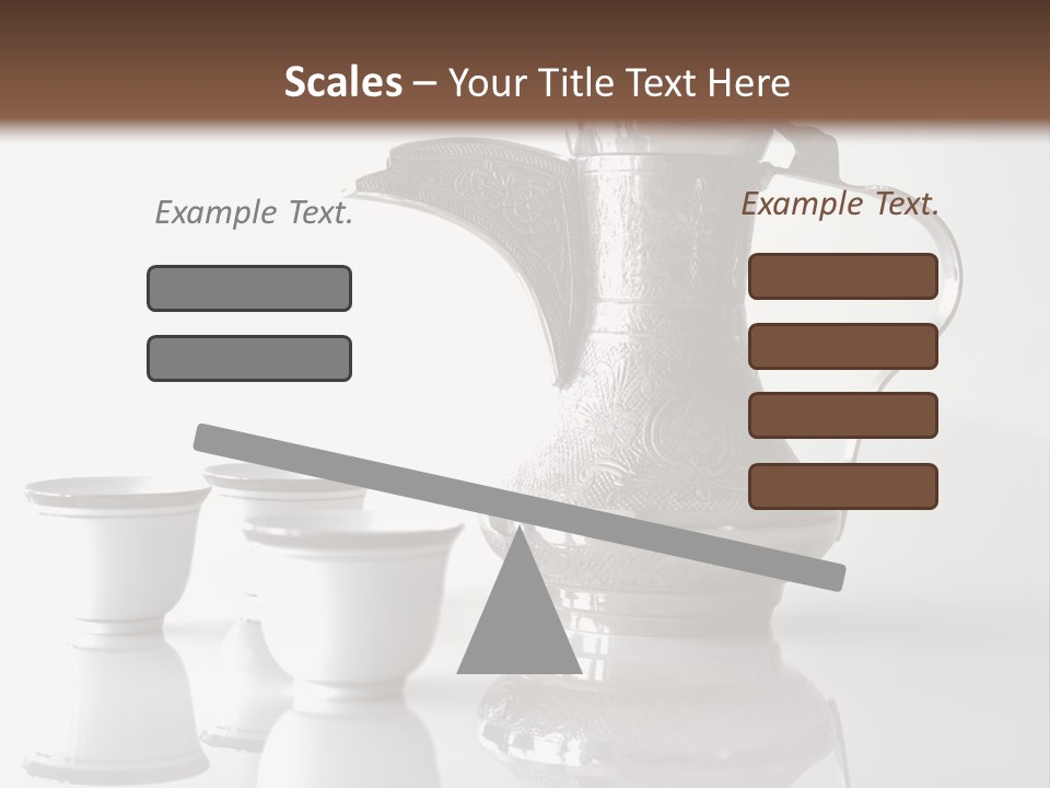 A Tea Pot And Three Cups On A Table PowerPoint Template