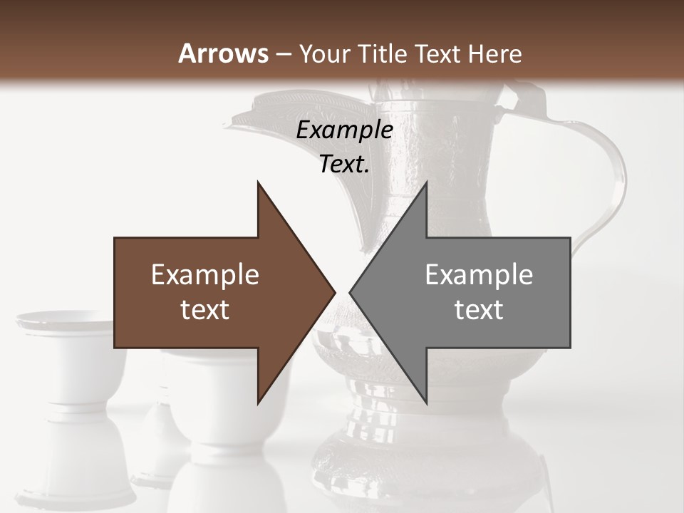 A Tea Pot And Three Cups On A Table PowerPoint Template