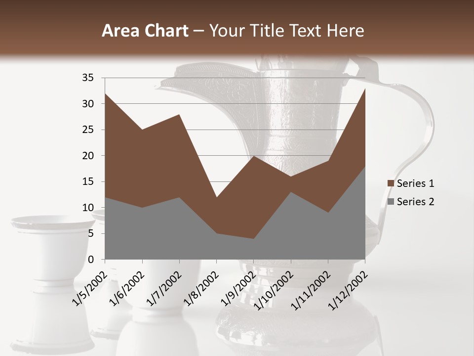 A Tea Pot And Three Cups On A Table PowerPoint Template
