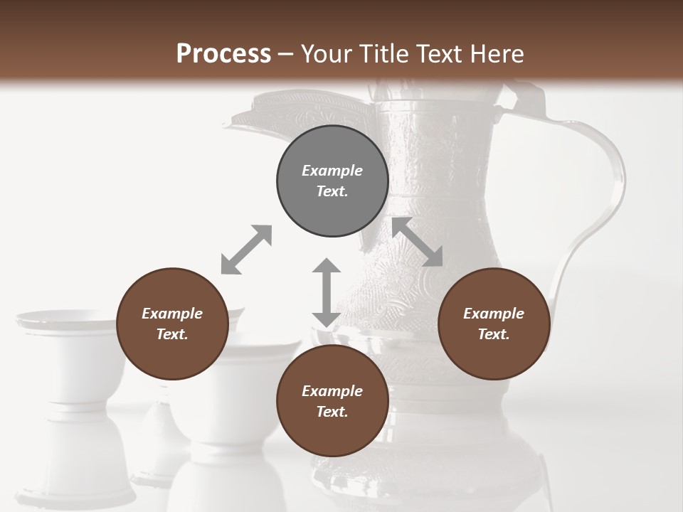 A Tea Pot And Three Cups On A Table PowerPoint Template