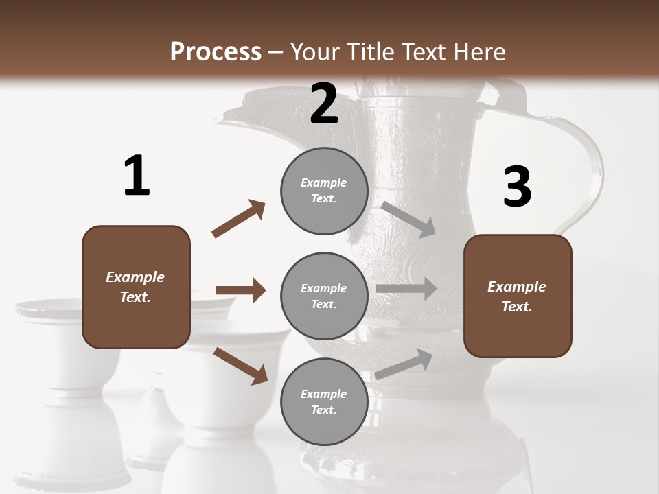 A Tea Pot And Three Cups On A Table PowerPoint Template