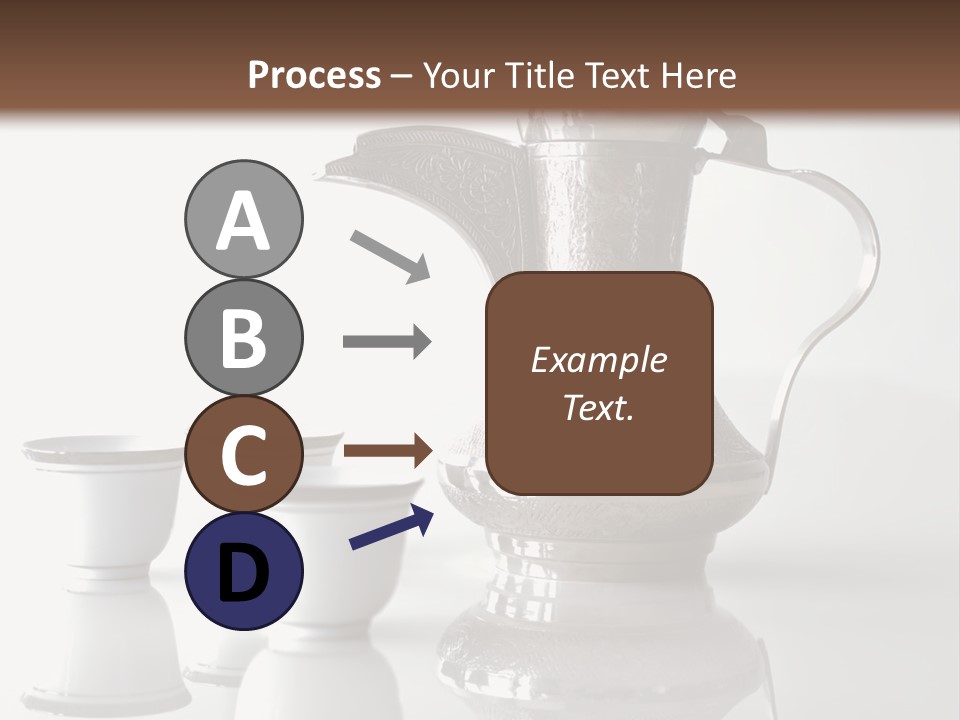 A Tea Pot And Three Cups On A Table PowerPoint Template