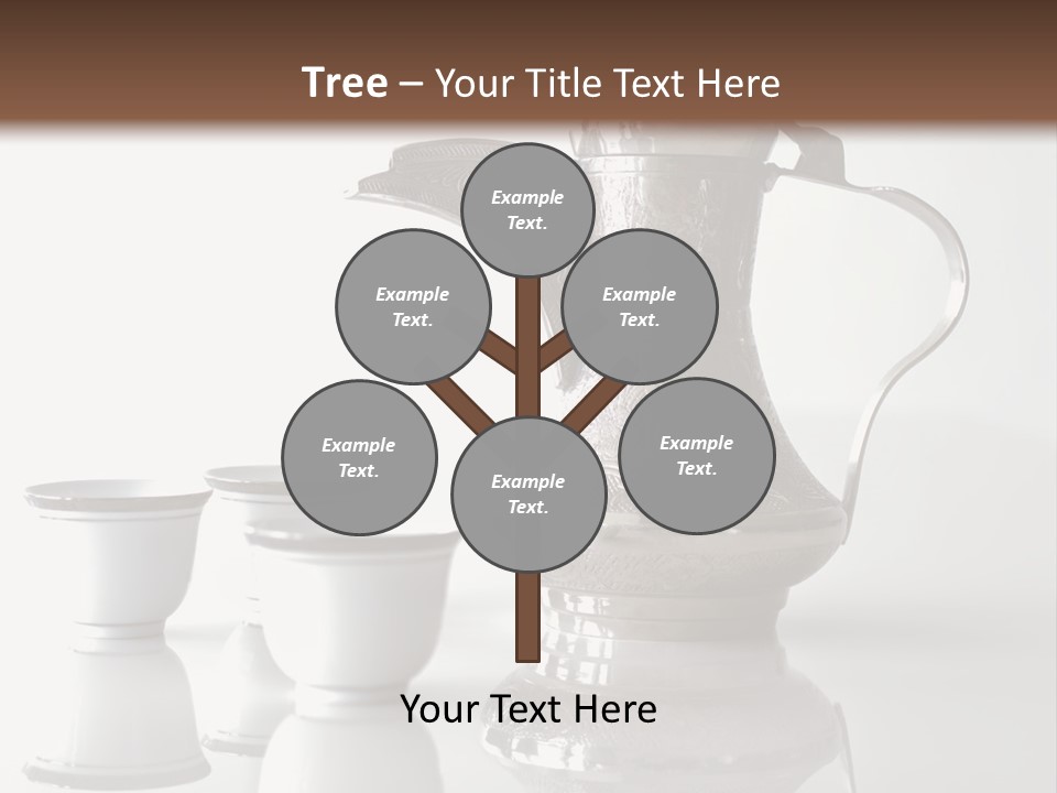 A Tea Pot And Three Cups On A Table PowerPoint Template