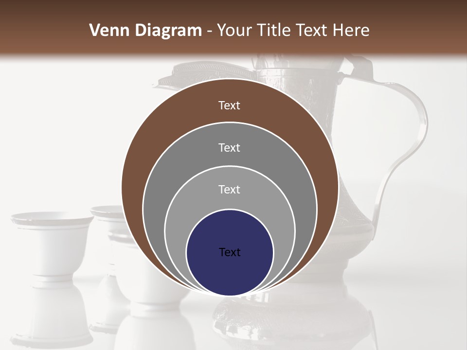 A Tea Pot And Three Cups On A Table PowerPoint Template