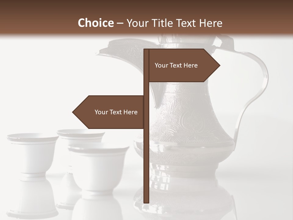 A Tea Pot And Three Cups On A Table PowerPoint Template