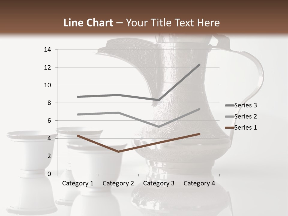 A Tea Pot And Three Cups On A Table PowerPoint Template