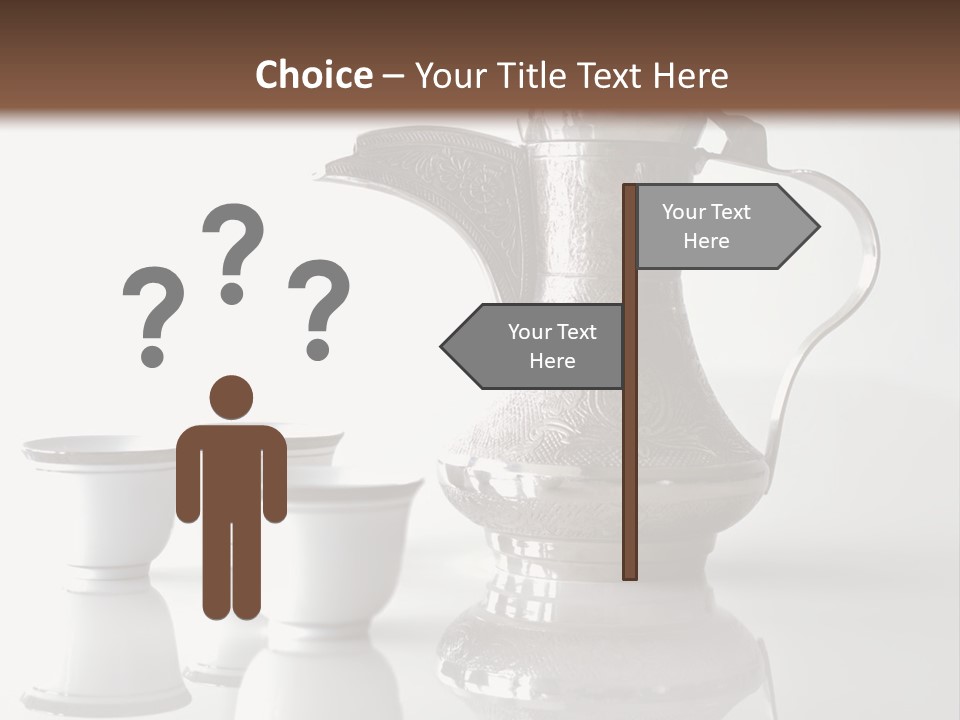 A Tea Pot And Three Cups On A Table PowerPoint Template