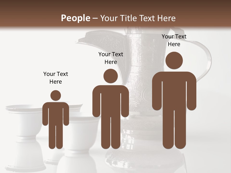 A Tea Pot And Three Cups On A Table PowerPoint Template