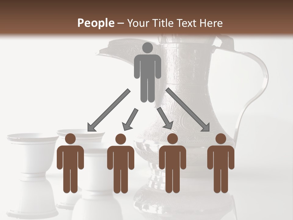 A Tea Pot And Three Cups On A Table PowerPoint Template