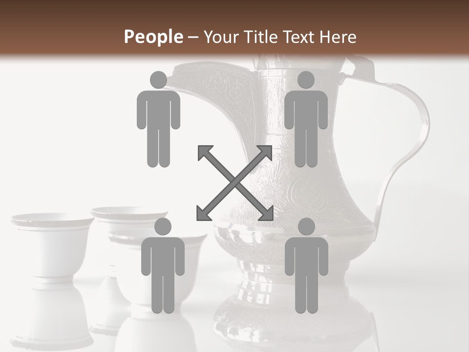 A Tea Pot And Three Cups On A Table PowerPoint Template