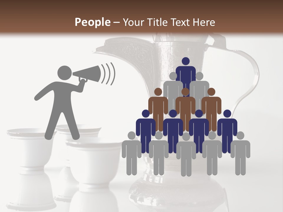 A Tea Pot And Three Cups On A Table PowerPoint Template