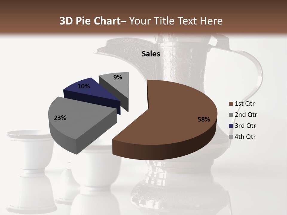 A Tea Pot And Three Cups On A Table PowerPoint Template
