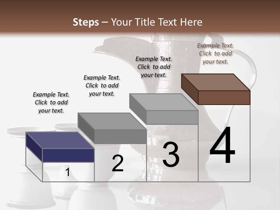 A Tea Pot And Three Cups On A Table PowerPoint Template