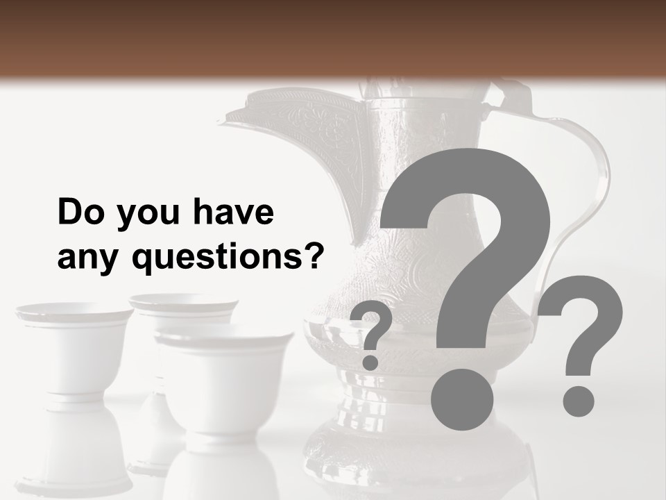 A Tea Pot And Three Cups On A Table PowerPoint Template