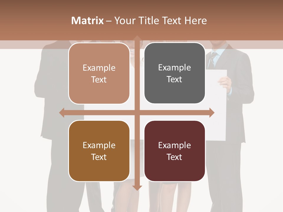 A Group Of Business People Holding A White Board PowerPoint Template