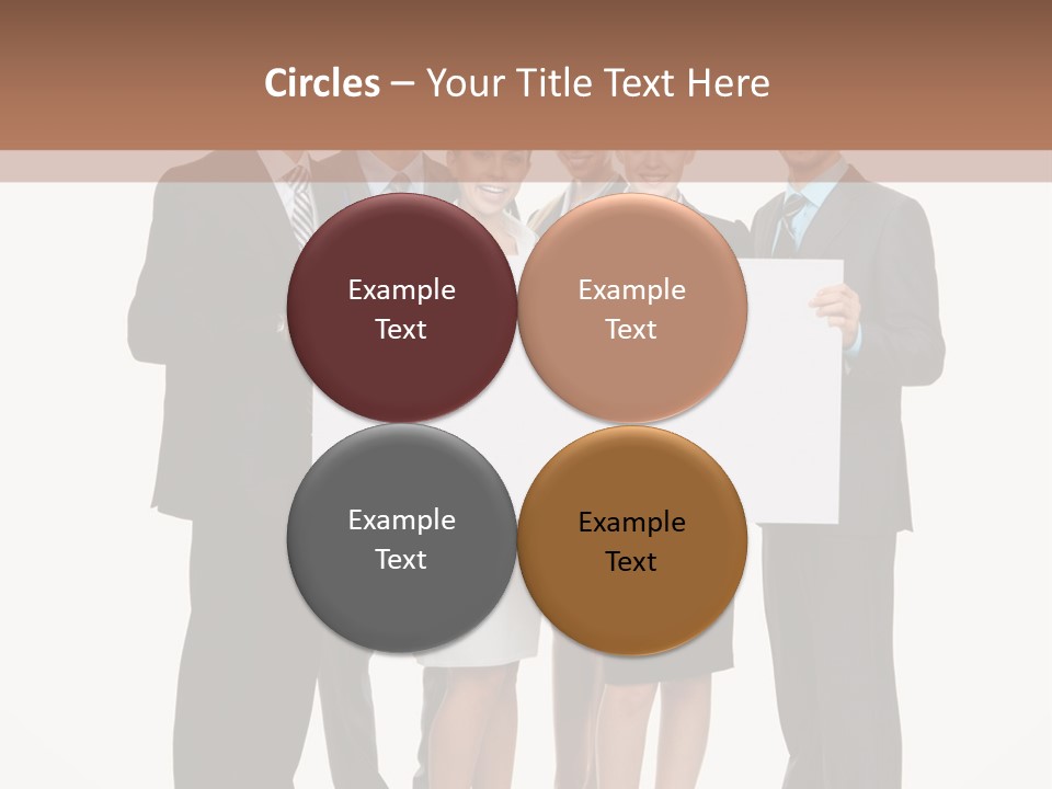 A Group Of Business People Holding A White Board PowerPoint Template