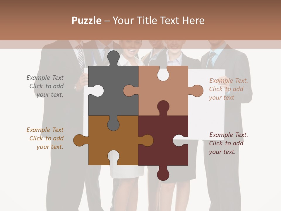 A Group Of Business People Holding A White Board PowerPoint Template