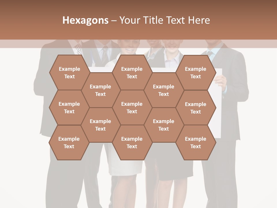 A Group Of Business People Holding A White Board PowerPoint Template