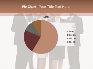 A Group Of Business People Holding A White Board PowerPoint Template