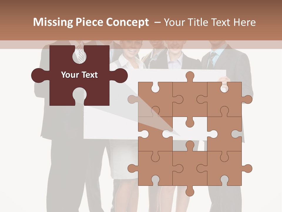 A Group Of Business People Holding A White Board PowerPoint Template