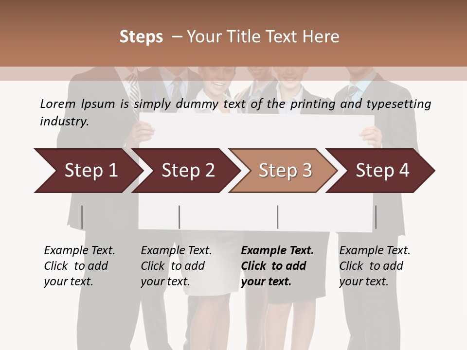 A Group Of Business People Holding A White Board PowerPoint Template