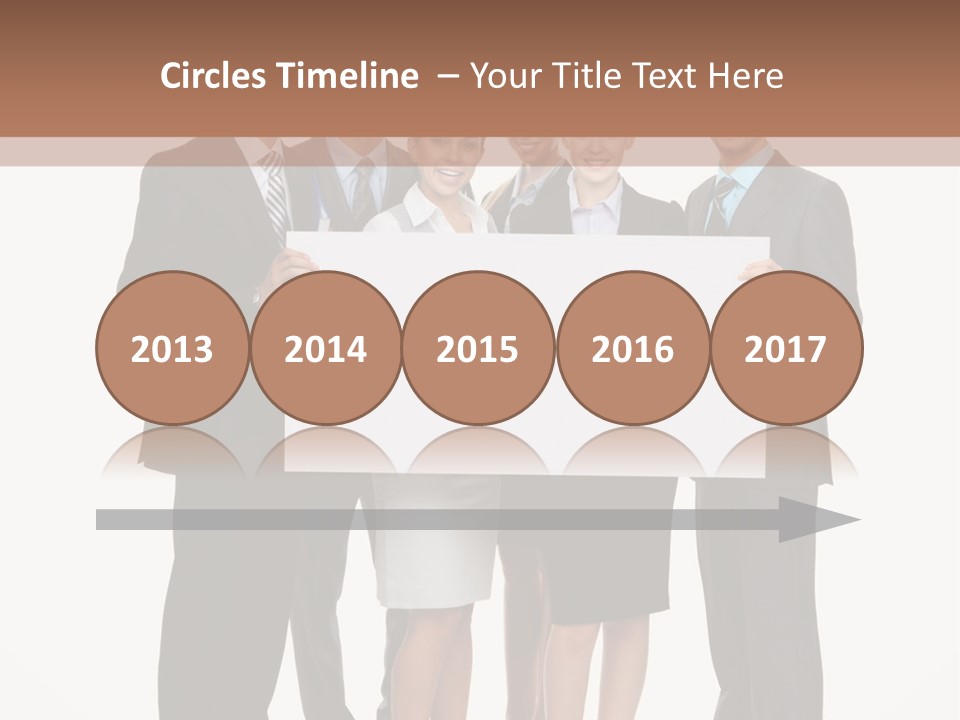 A Group Of Business People Holding A White Board PowerPoint Template