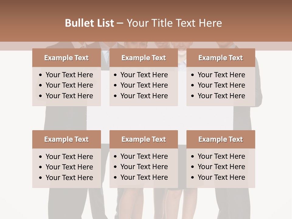 A Group Of Business People Holding A White Board PowerPoint Template
