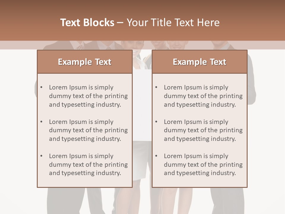 A Group Of Business People Holding A White Board PowerPoint Template