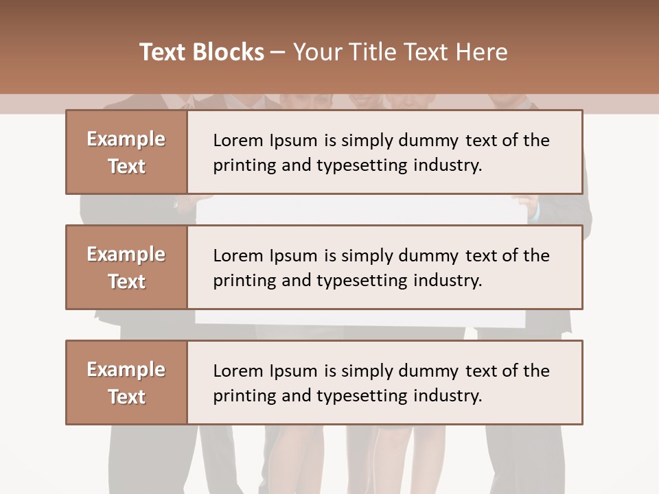 A Group Of Business People Holding A White Board PowerPoint Template